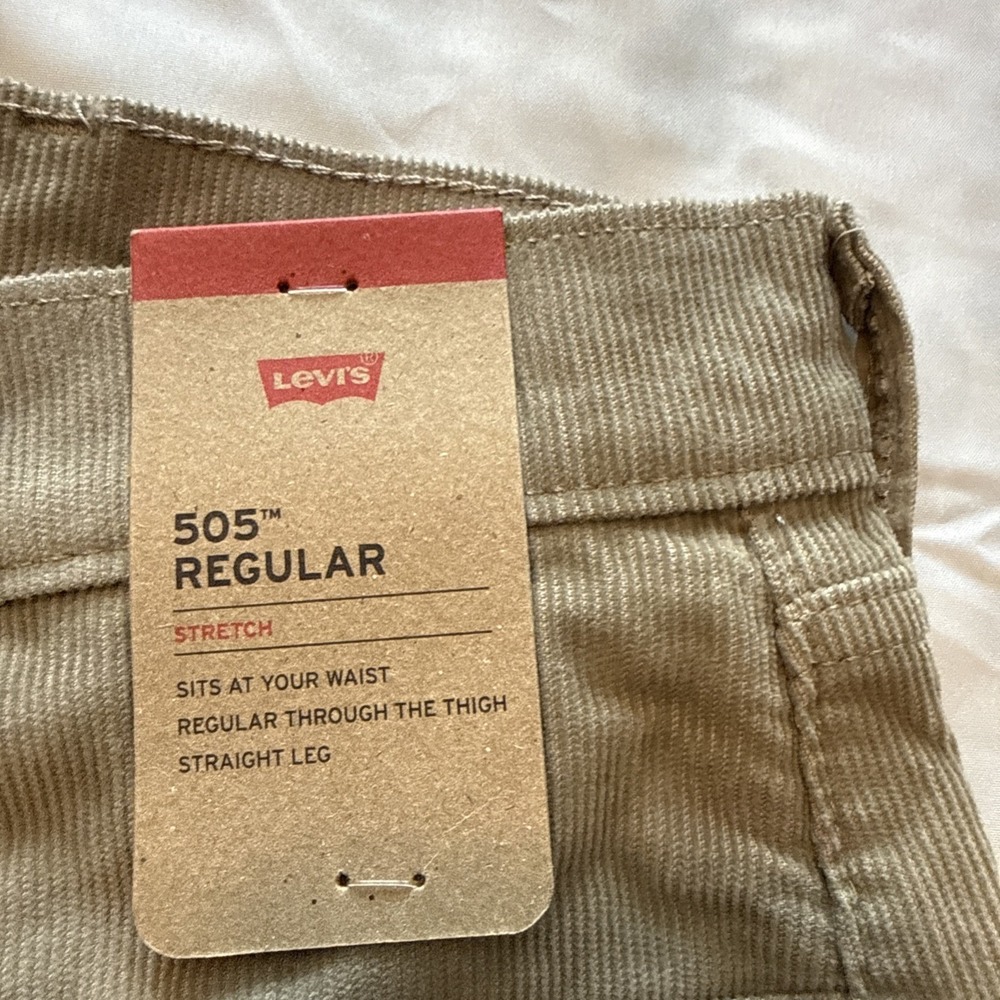 Levi's 505 Corduroy Jeans Men's 33x34 Regular Fit Straight Leg NWT - Picture 4 of 7